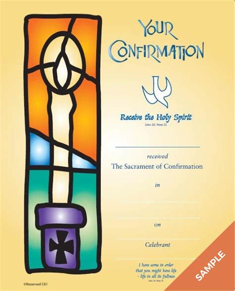 printable confirmation certificates