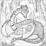 Coloring Mythical Pages Creatures Creature Celestial Magical Fantasy Mystical Color Animal Printable Adults Adult Mythological Print Seasonings Dragon Colouring Book sketch template