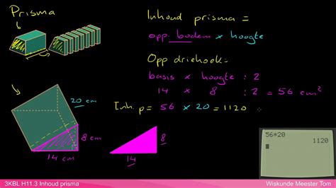 inhoud prisma berekenen wiskunde youtube