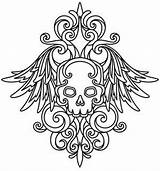 Skull Patterns Coloring Pages Damask Urbanthreads sketch template