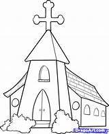 Church Drawing Drawings Draw Easy Churches Simple Building Step Line Coloring Kids Getdrawings Dragoart Choose Board sketch template