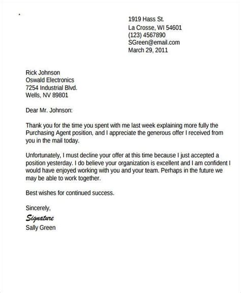 job offer decline letter  accept job offer lettering job