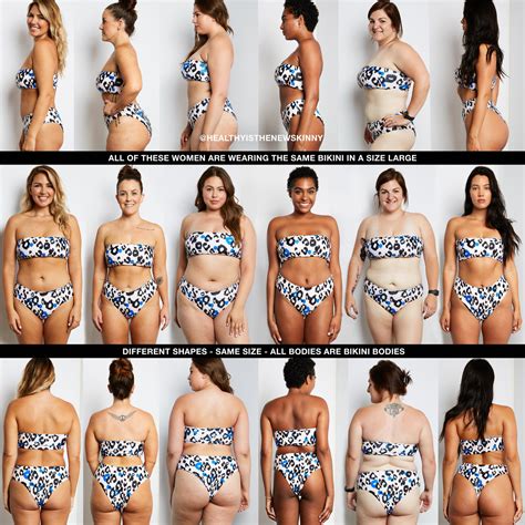 women   shapes wearing   size bikini healthy    skinny