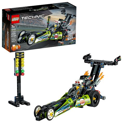 lego technic dragster  pull  racing toy building kit