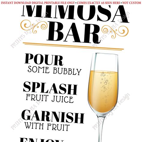 mimosa bar sign    mimosa sign printable  sign