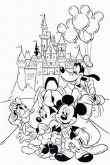 Coloring Disney Disneyland Pages Mickey Mouse Printable Castle Walt Rides Kingdom Magic Birthday Cartoon Kids Minnie Sheets Adults Color 1st sketch template