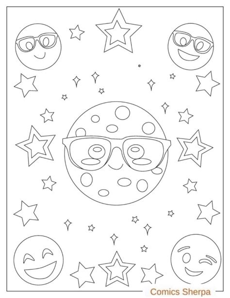 emoji coloring pages print   pdfs comics sherpa