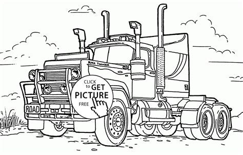 big rig truck coloring page  kids transportation coloring pages