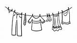 Clothesline Drawing Clothes Paintingvalley Line sketch template