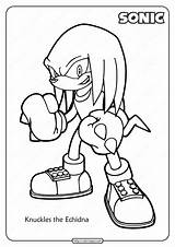 Knuckles Sonic Echidna Realistic sketch template