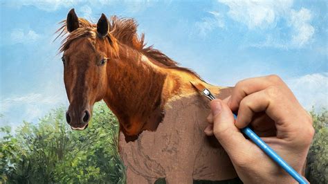 horse painting time lapse oil  canvas youtube