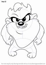 Baby Looney Tunes Taz Draw Cartoon Devil Tasmanian Step Drawing Coloring Tutorials Drawingtutorials101 Popular Coloringhome sketch template