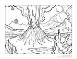 Volcano Coloring Pages Erupting Zoomed Close Crop Previous sketch template