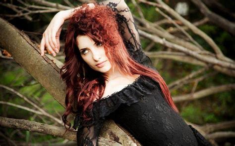 women susan coffey model redhead black dress gothic green eyes women outdoors wallpapers