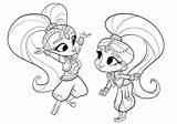 Shimmer Shine Coloring Pages Kids sketch template