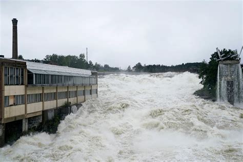 norway braskereidfoss dam partially collapses  heavy rains