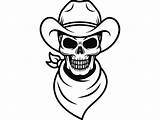 Skull Cowboy Getdrawings Rodeo sketch template