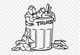 Trash Coloring Clipart sketch template