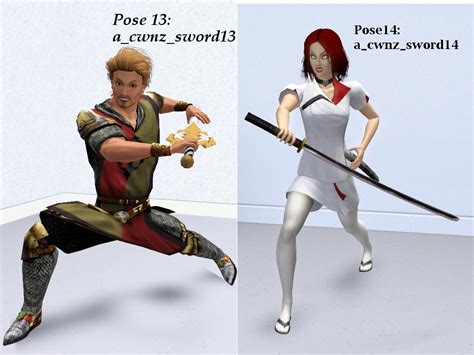 Mod The Sims A Collection Of 14 Poses Using Sword Updated 10 06 11