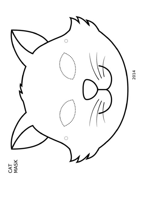 cat mask coloring template printable