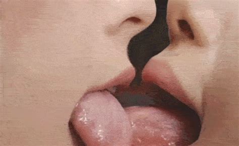 long tongue lesbian kiss cumception