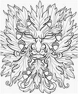 Coloring Pages Wiccan Printable Man Green Adults Escher Adult Pagan Drawings Wicca Greenman Tattoo Drawing Mc Designs Books Sheets Dover sketch template
