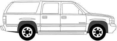 chevrolet suburban suv blueprints  outlines