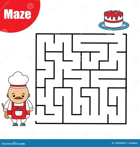 maze game  children  cook   labyrinth fun page