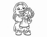 Girl Doll Coloring Coloringcrew Little Her sketch template