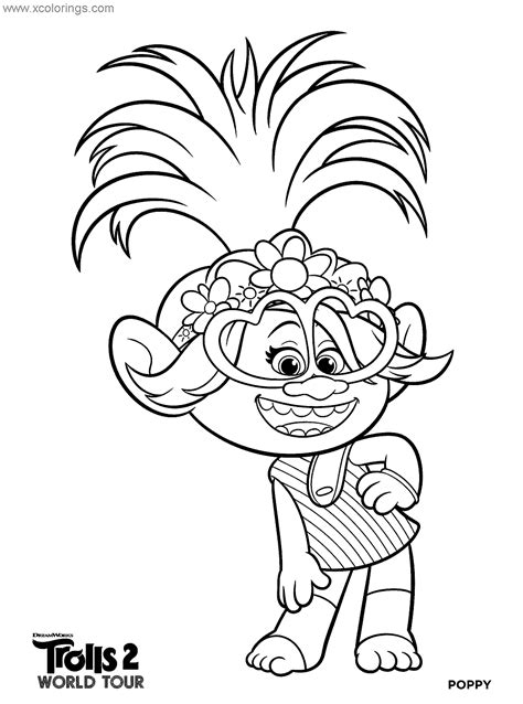 queen poppy form trolls world  coloring pages xcoloringscom