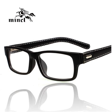 mincl gimmax square frame glasses vintage black leather eyeglasses
