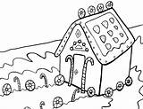 Coloring Pages Gingerbread House Christmas Comments sketch template