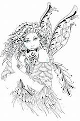 Coloring Fairy Pages Adults Printable Fairies Realistic Hard Detailed Adult Tale Colouring Sheets Book Getdrawings Getcolorings Color Print Visit Books sketch template