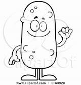 Pickle Mascot Cartoon Coloring Waving Thoman Cory Outlined Vector Clipart sketch template