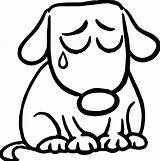 Sad Coloring Dog Cartoon Puppy Cute Illustration Drawing Pages Wecoloringpage Puppies Animal Choose Board Easy sketch template