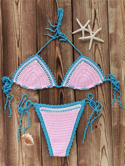 stylish women s crochet hit color bikini colorful bikinis bikinis