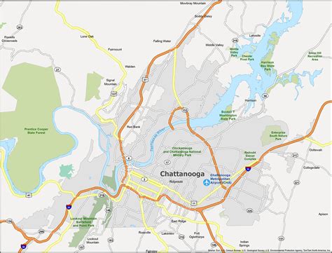 chattanooga area maps  regard  printable area maps printable maps gambaran
