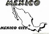 Mexico Coloring Map Printable Pages Color Countries sketch template