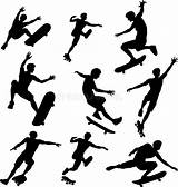 Schattenbilder Schaatser Silhouetten Jungen Springende Schlittschuhläufer Frauen Aktiver Gymnastische Fenster übungs Abbildung sketch template