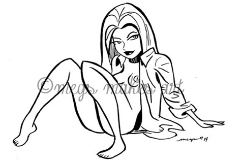 draw sexy inked sketch cards bruce timm style by megsmakesart