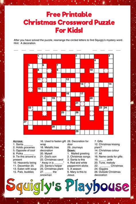 christmas crossword puzzle worksheet answers alphabetworksheetsfreecom