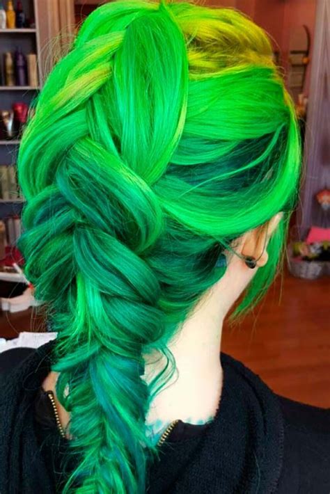 trendy hair color green hair  ultra trendy    hair dyed  green   exception