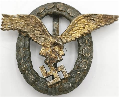 Ww2 German Nazi Luftwaffe Pilot Badge Medal Award Relic