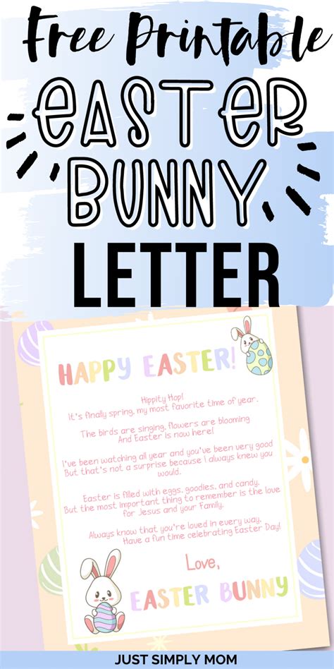 printable easter bunny letter  simply mom