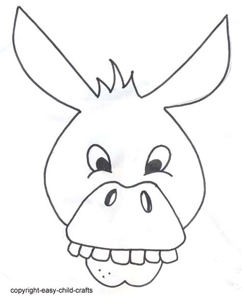 printable donkey mask template  image