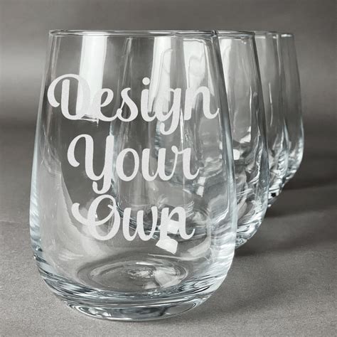 design your own personalized stemless wine glasses set of 4