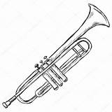 Trumpet Trompete Skizze Trompette Nikiteev sketch template