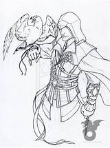 Creed Ezio Line Assassin Coloring Artwork Pages Drawings Krimzon Coloriage Deviantart sketch template