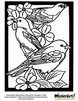 Coloring Pages Glass Stained Patterns Birds Dover Printable Bird Book Books Drawing Drawings Kids Crafts Adult Flower Favorite Christmas Choose sketch template