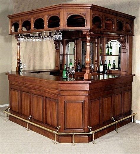 ft traditional large solid mahogany custom home pub bar wnl